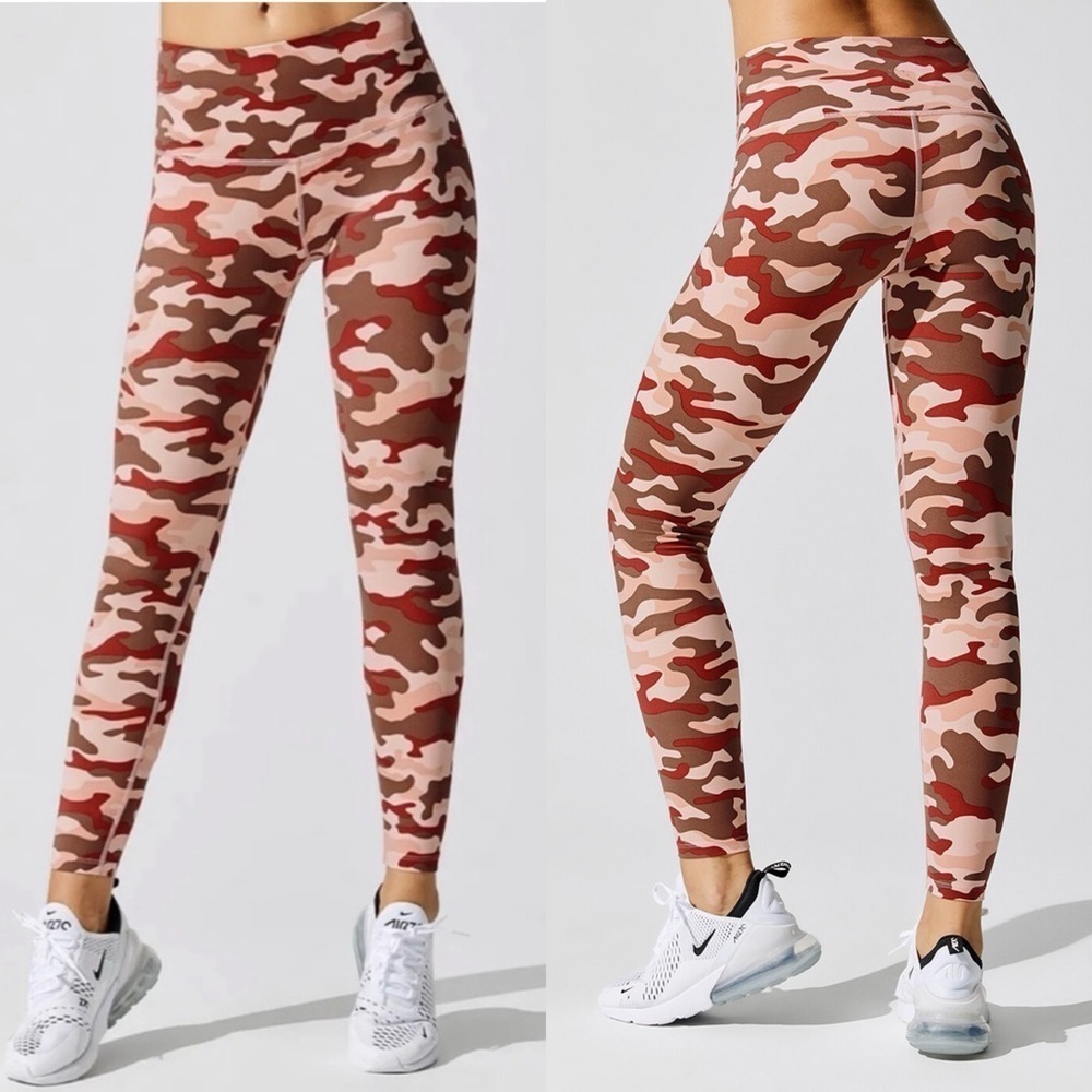 Varley Size Small Estrella Zion Camo High-Rise Pink Athletic Activewear Leggings